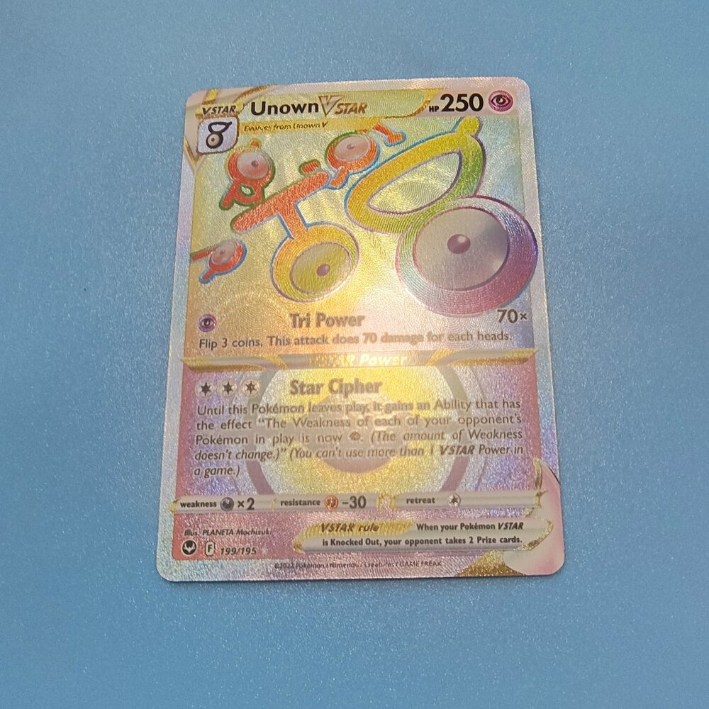 Unown vstar pokemon card rainbow